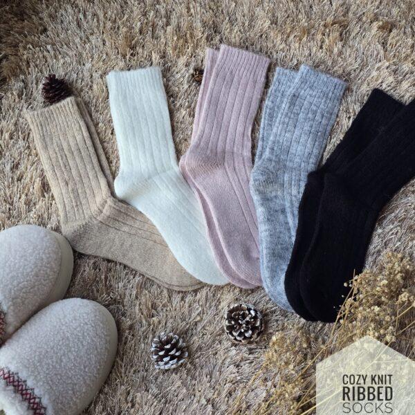 Cozy Knit Ribbed Socks