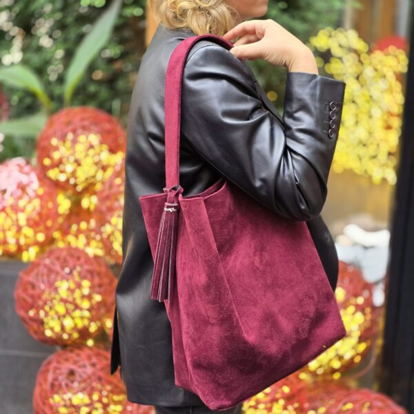 Sienna Slouchy Suede Bag: Burgundy
