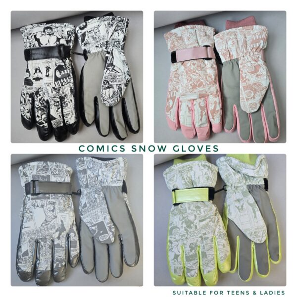 A. Snow Gloves: Comics Design (Teens & Ladies)