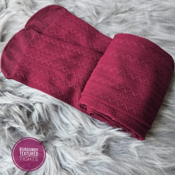 Burgundy Tights: Textured