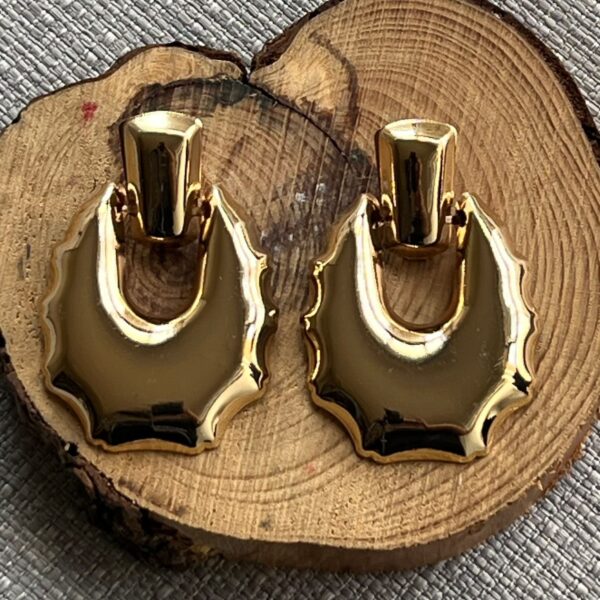 Chunky Metal Earrings: Tina Gold
