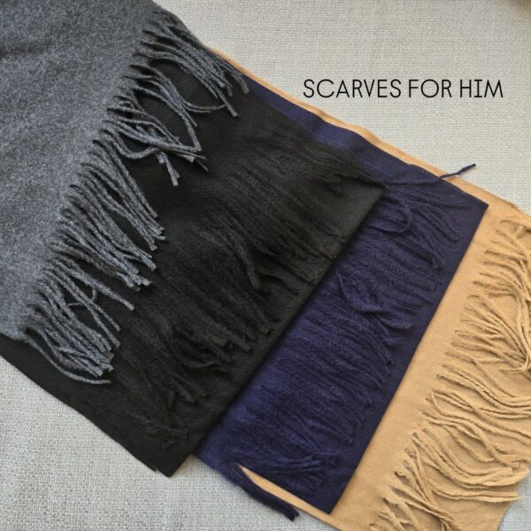 B. Men Scarves: Cashmere fringed