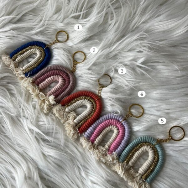 Rainbow Macrame Key Chains Charms