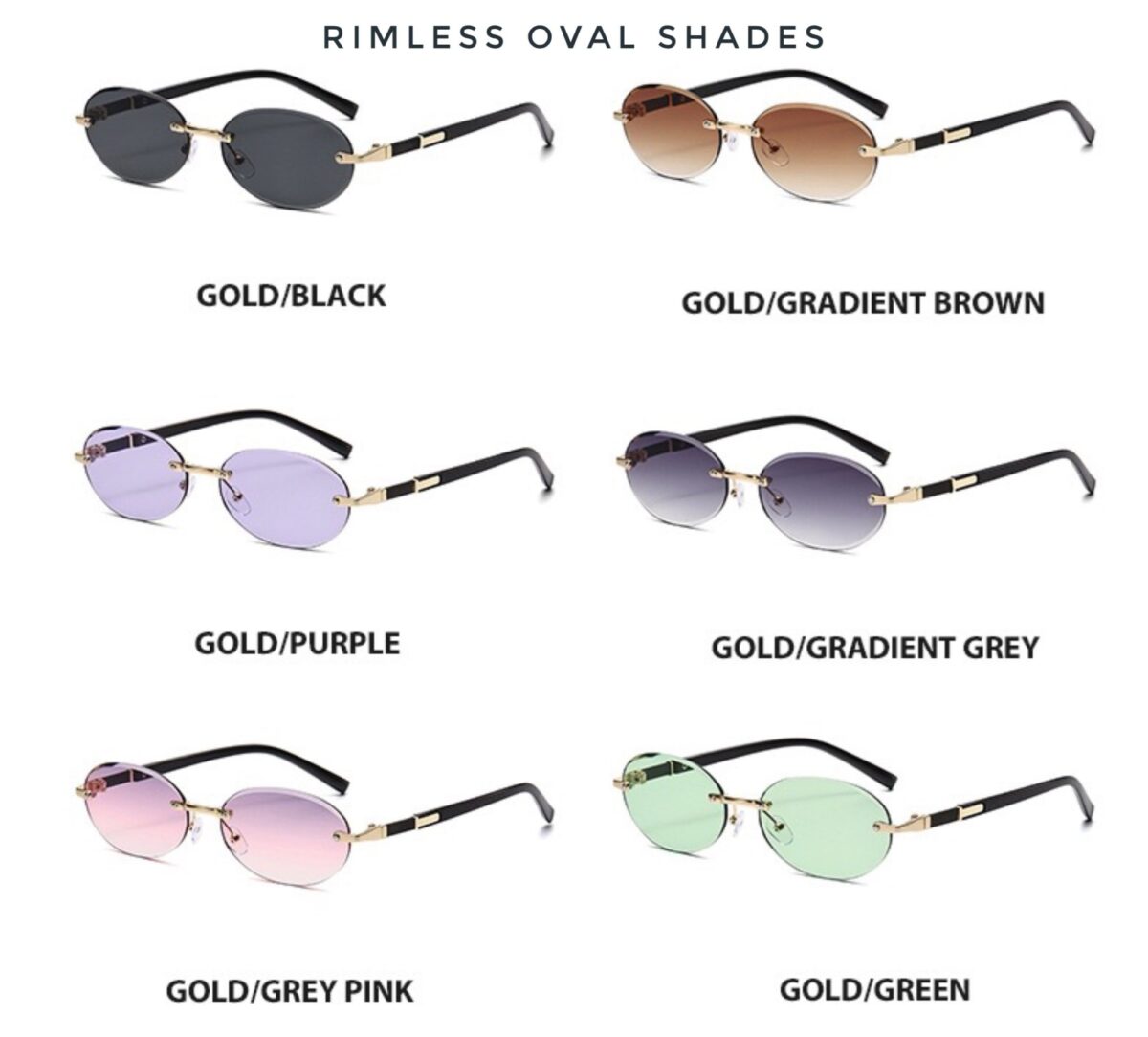 1001387501 A. Rimless Oval Shades