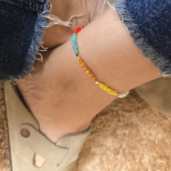 Colored Crystals Anklet