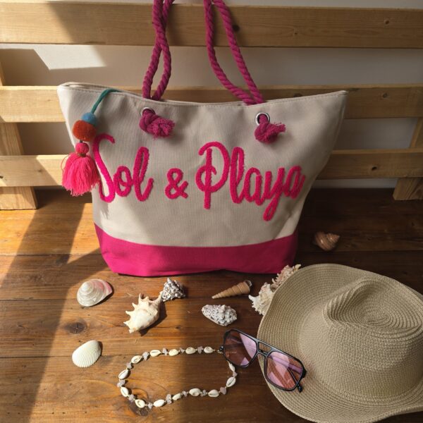 Beach Bag: Sol & Playa - Fushia