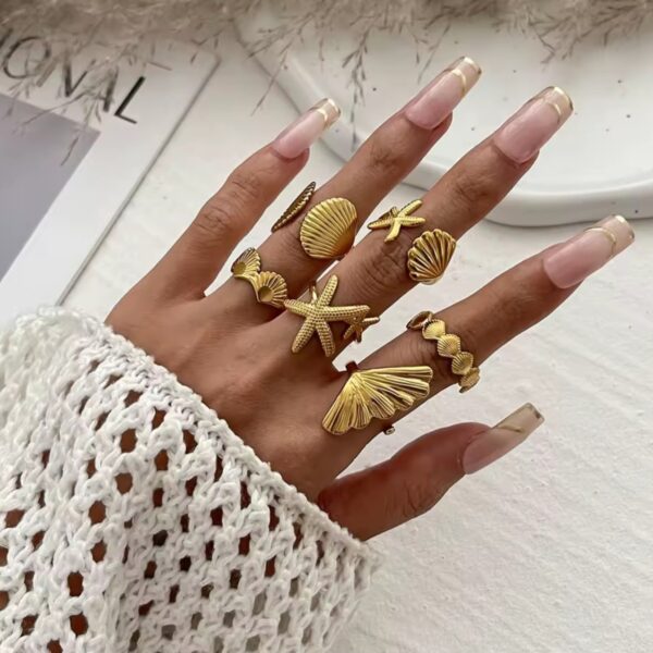Sea Breeze Rings: set of 6