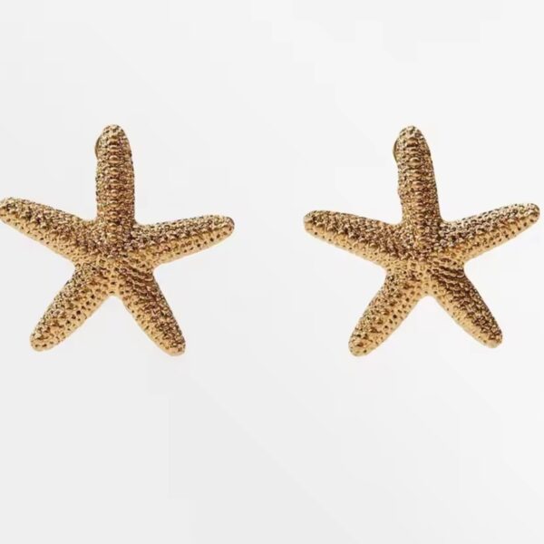 Golden Starfish Earrings