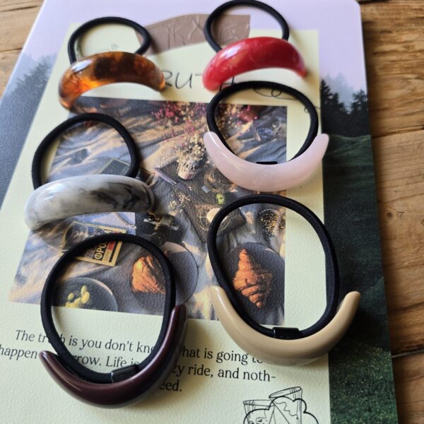 Chunky Resin Hair Ties: Moon band