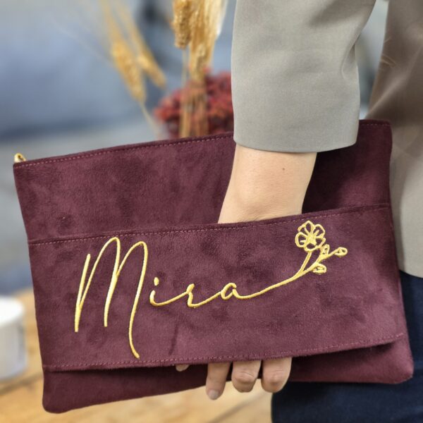 A A. Birth Flower Clutch: Burgundy
