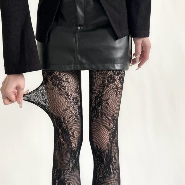 A. Kimmy Lace Tights: Black
