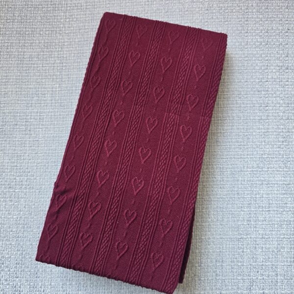B. Burgundy Tights: Heart textured