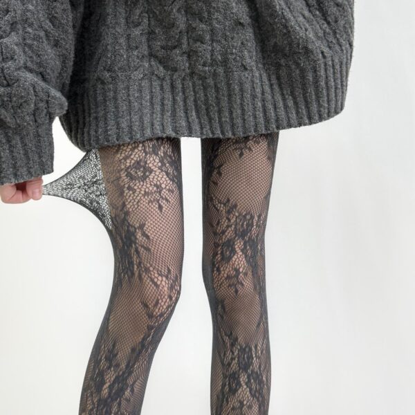 A. Kimmy Lace Tights: Grey