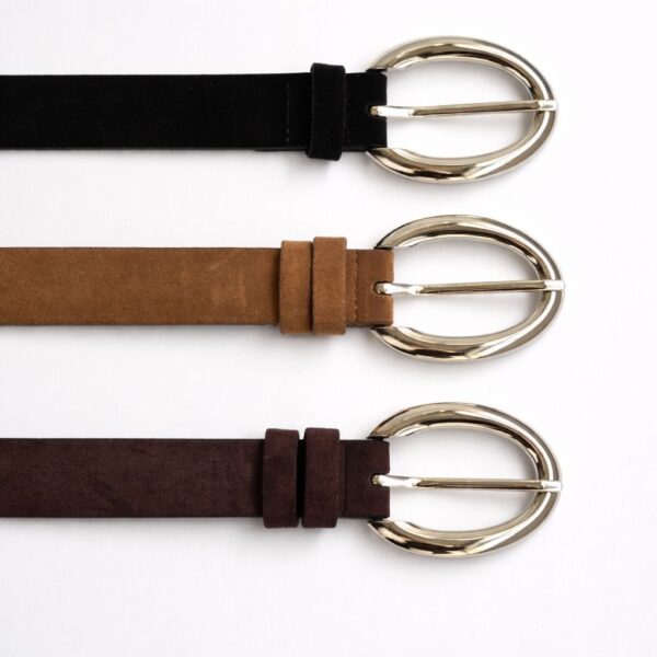 A. Oval Silver Buckle Belts