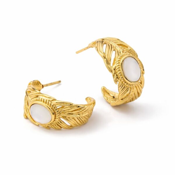 A A. Celeste Shell hoop earrings