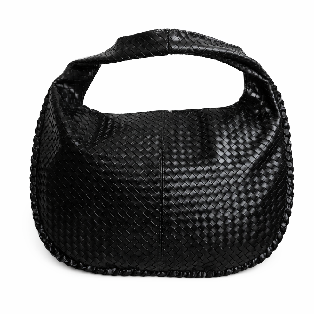 1002904424 A. Luna Crest Woven Bag: Black