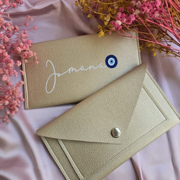Customized Cursive Golden Eye Wallet
