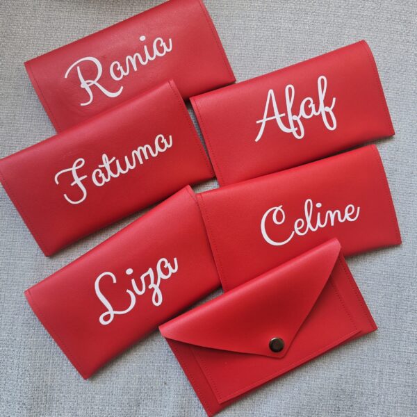 Customized Red Wallets