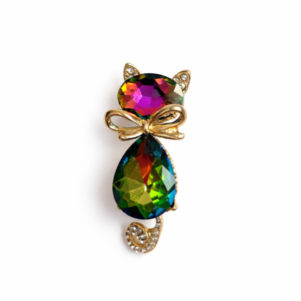 Kitty Crystal Broche