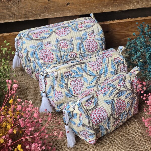A A. Quilted Pouches Set: Butter Yellow BLOOM