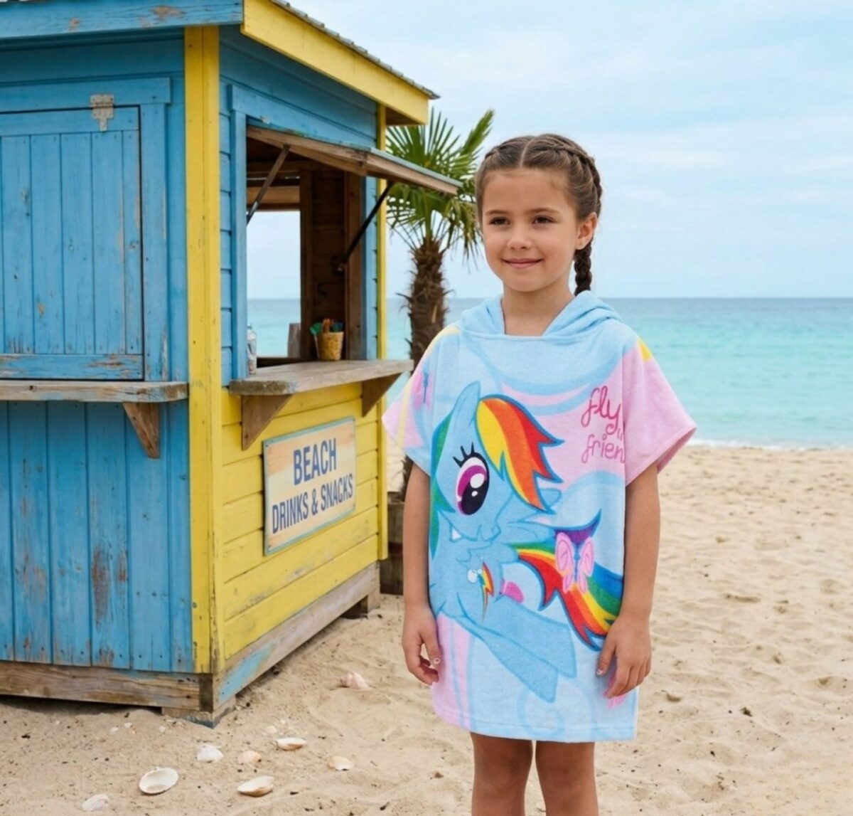 1003238238 Poncho Towel: Flying Unicorn