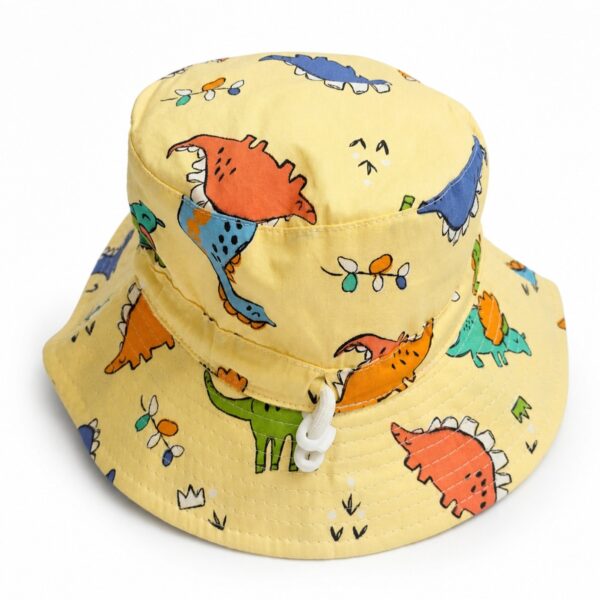 Toddlers Bucket Hat: Yellow Dinosaurs