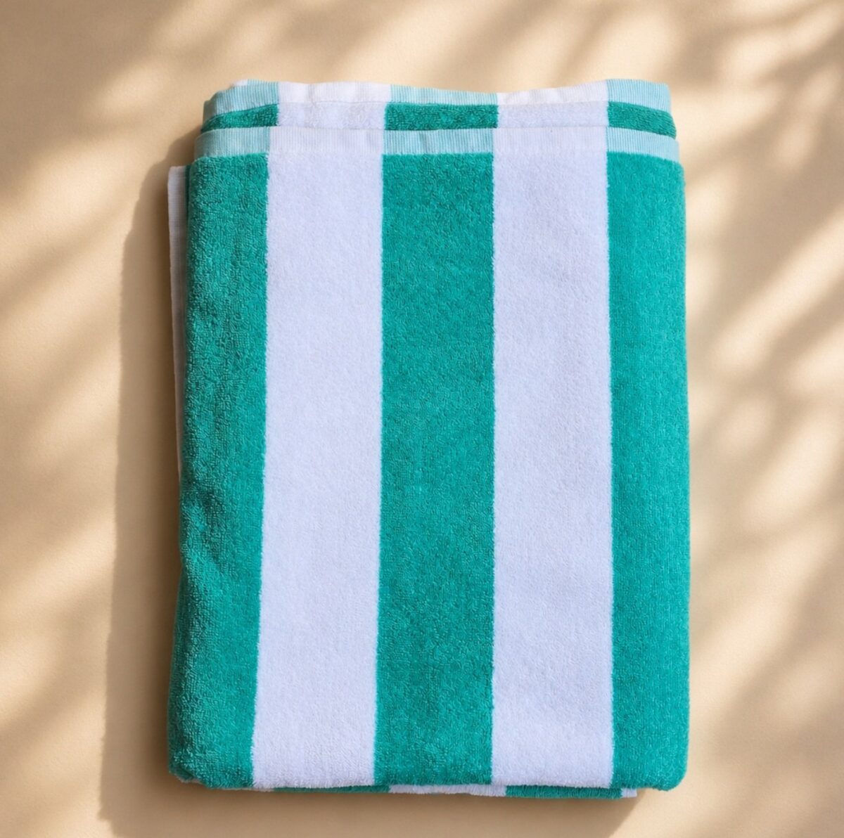 1003323442 A. Retro Stripped Towel: Sea Green