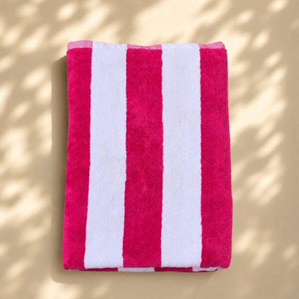 A. Retro Stripped Towel: Pink
