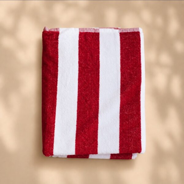 A. Retro Stripped Towel: Red