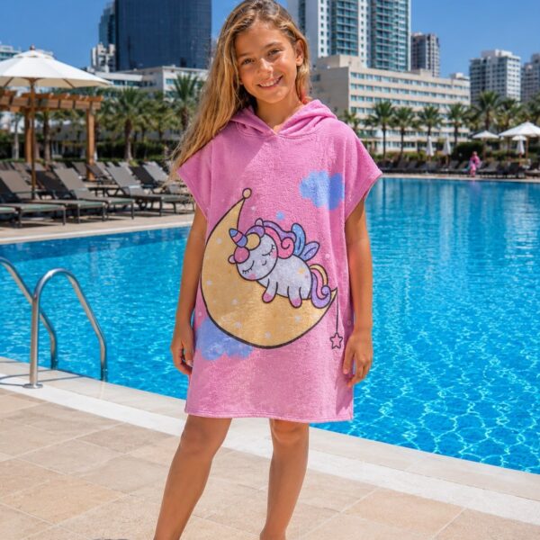 Kids Poncho Towel: big size unicorn
