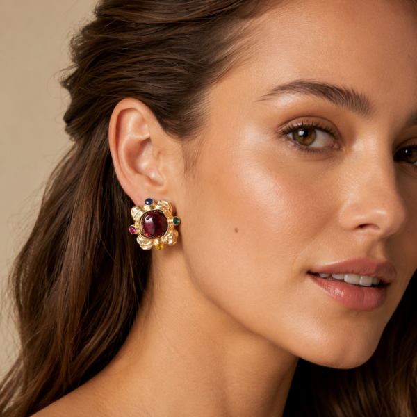 A A. Royal Ruby Bloom Earrings