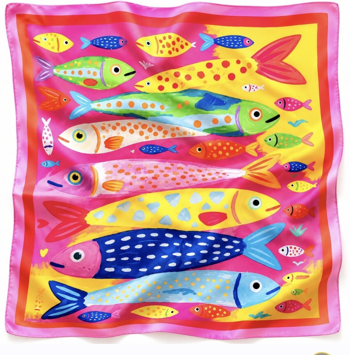A A. Square Scarf: Colorful Sardines