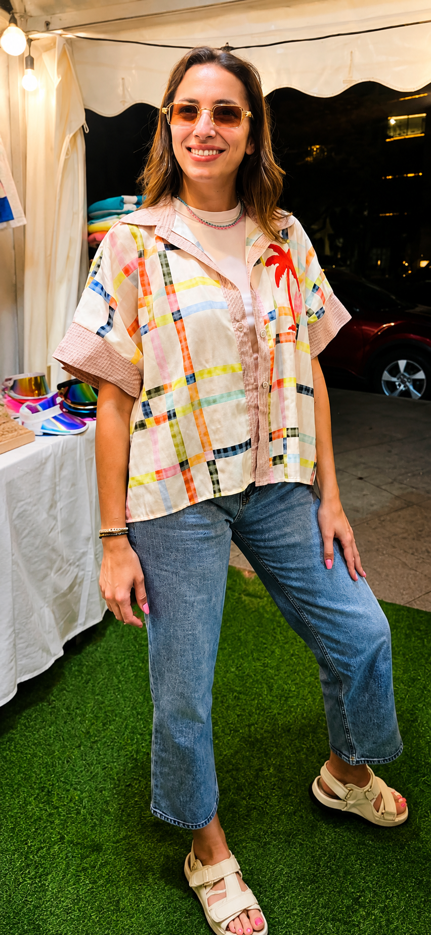 1003516511 A A. Shirt : Palms Plaid