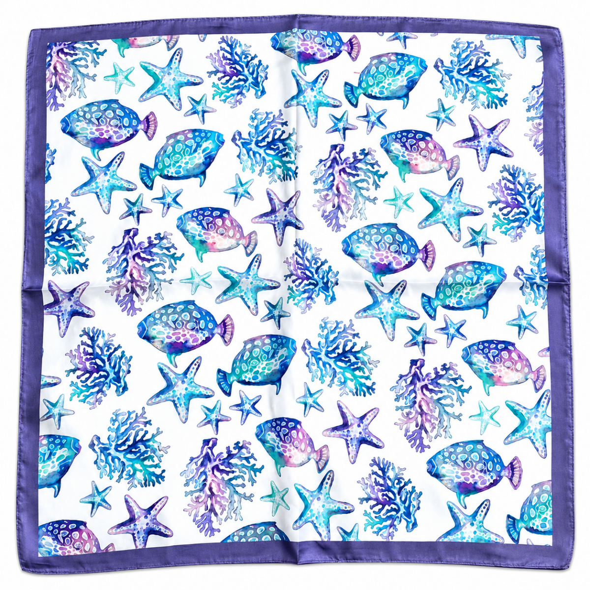 1003533854 Square Scarf: ocean treasures