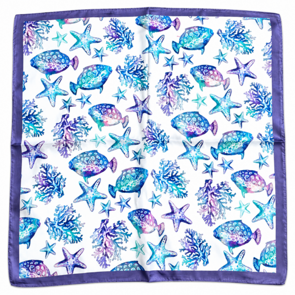 Square Scarf: ocean treasures