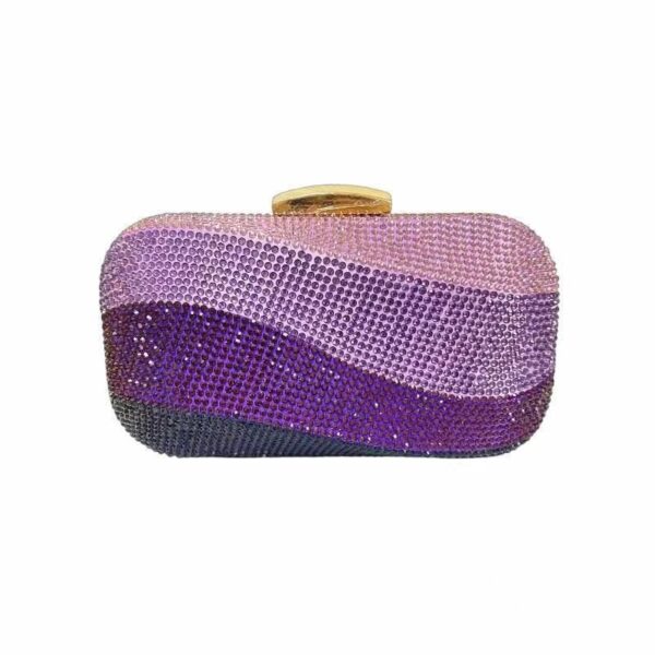 A A. Ombré Wave Crystal Clutch: Purple