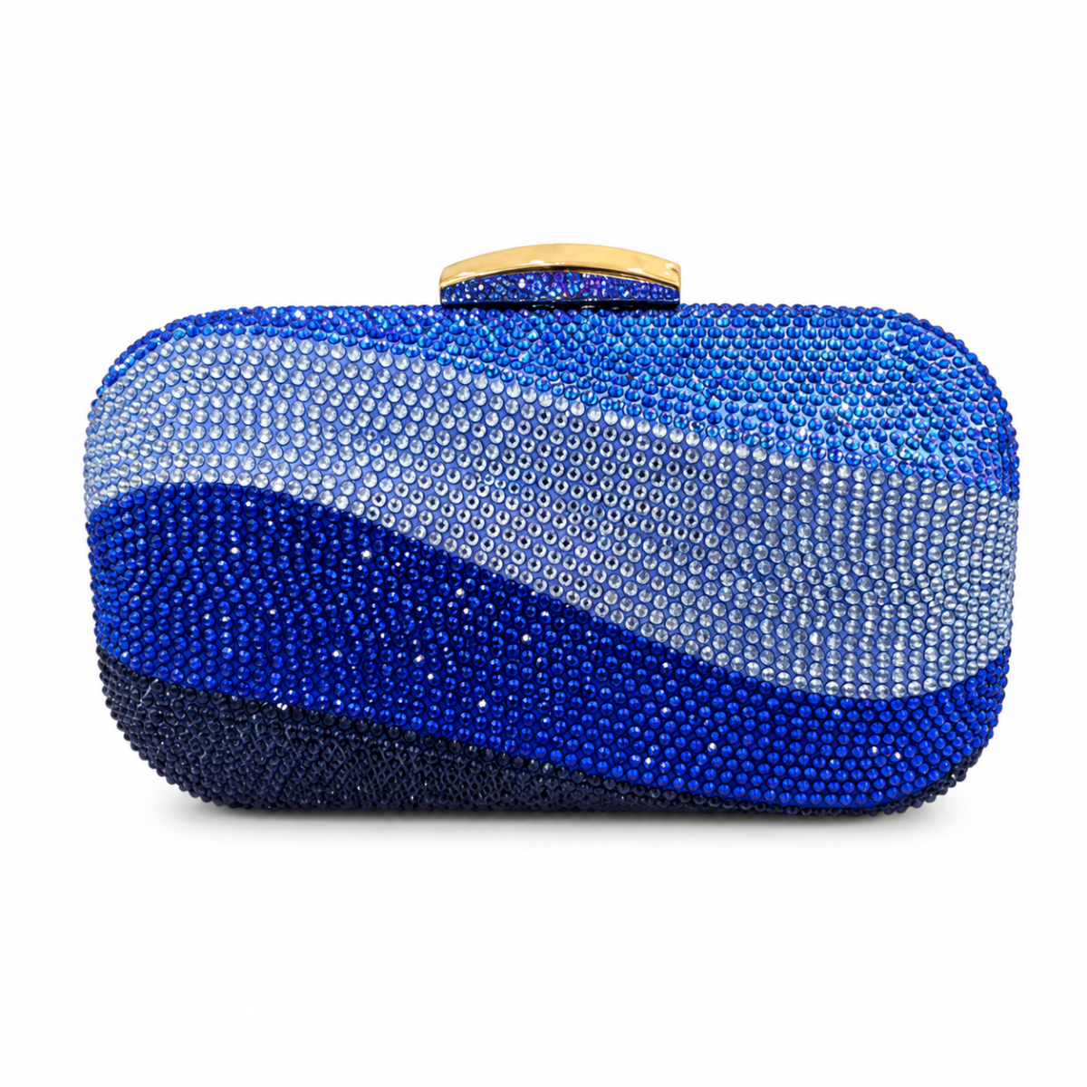 1003539730 A A. Ombré Wave Crystal Clutch: Blue
