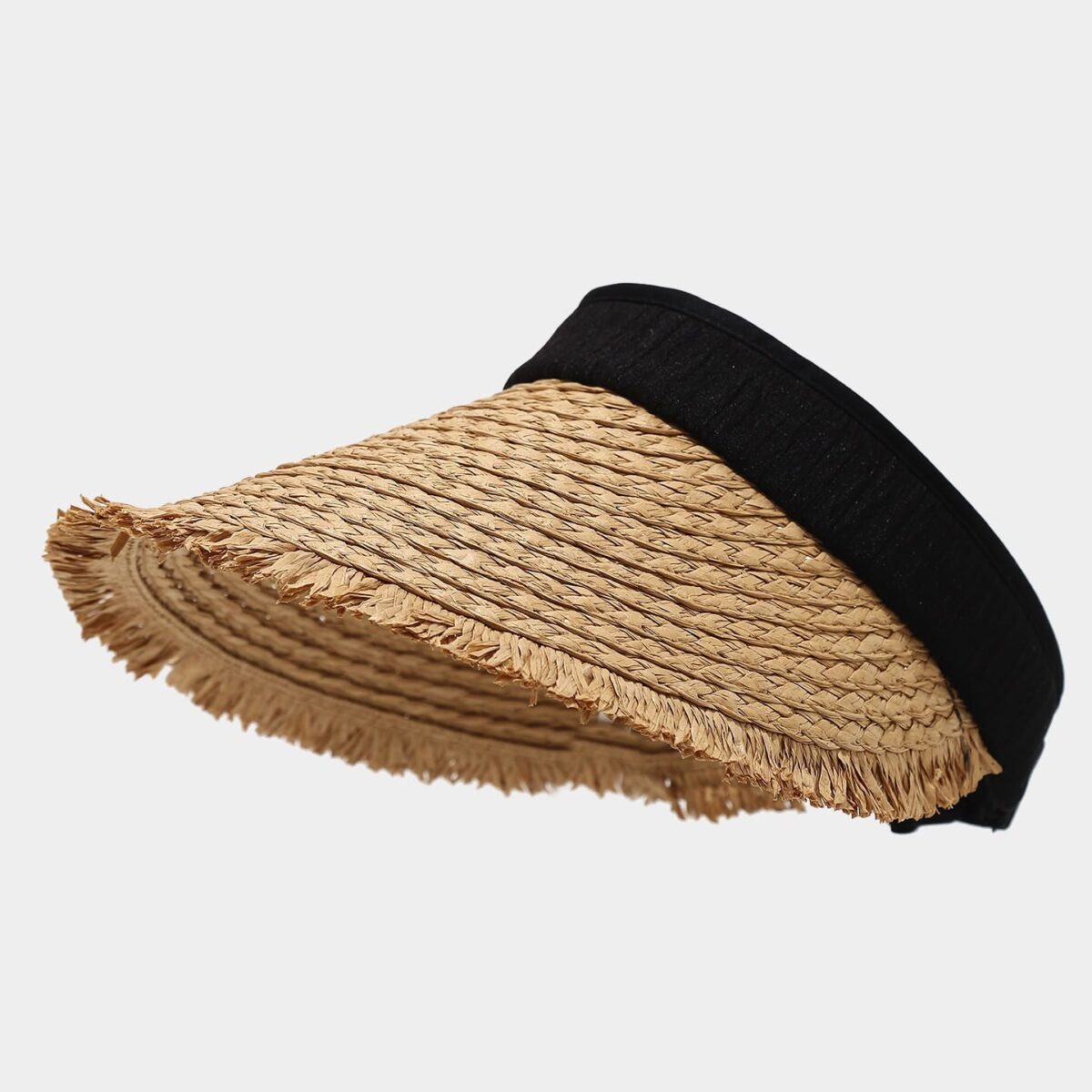 1003555428 A A. Straw Visor Hat: Noir Rivera