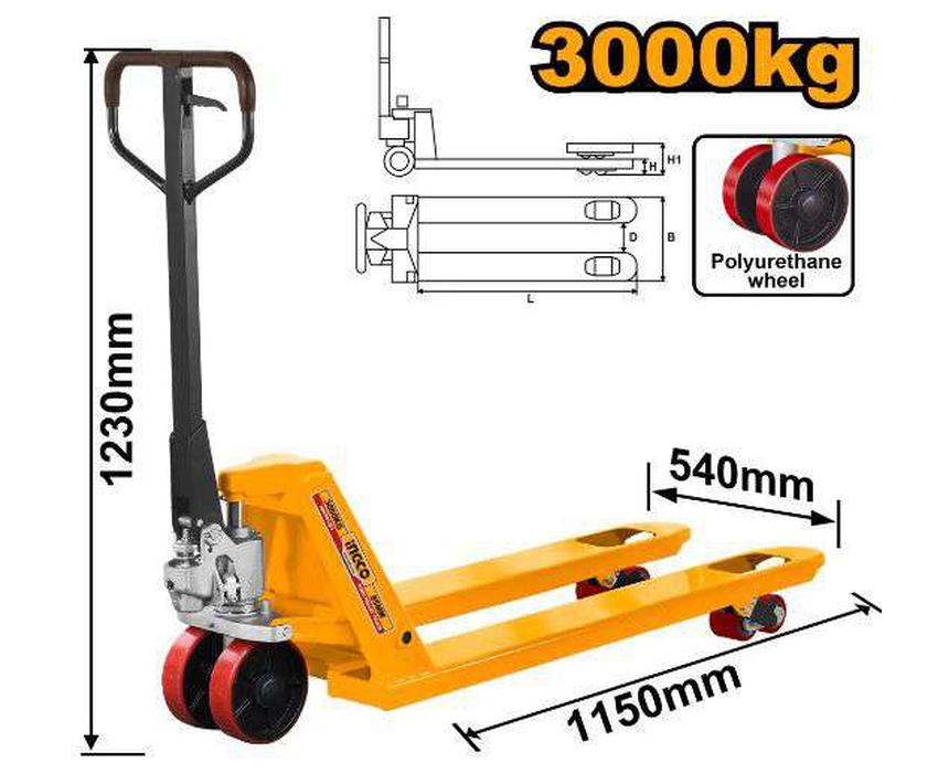 10_hand_pallet_truck_3000kg Hand Pallet Truck INGCO - Image 1