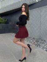 Skye Skort in Burgundy - Image 