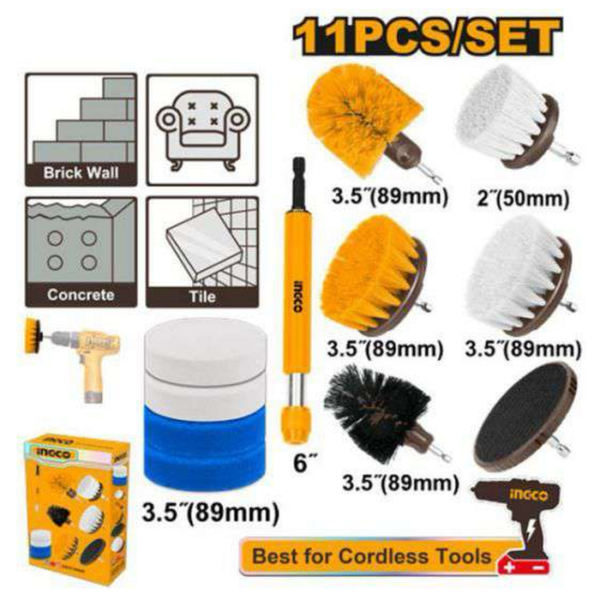 Cleaning Drill Brush Set INGCO