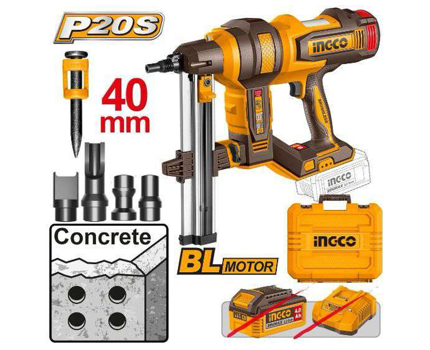 13_brushless_cordless_concrete_nailer Brushless Concrete Nailer INGCO - Image 1