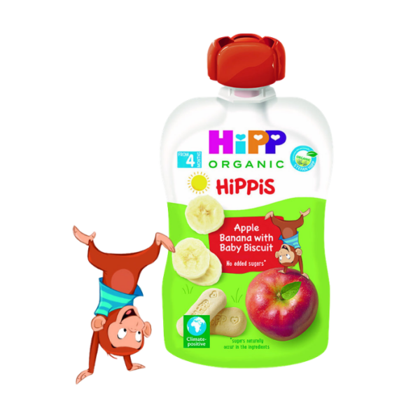 HiPP HiPPis Apple Banana Baby Biscuit Organic Puree