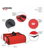 Pizza Delivery Bag Insulated Waterproof – DURA LIGHT 43-3 - Red - Image 