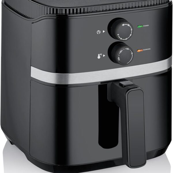 Black Manual 5L Hot Air Fryer - 1500W
