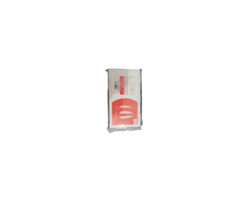 293 Almond Nail Tips Full Cover 504 Clear Lisa - Image 1