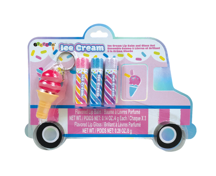 3 Ice Cream Truck Lip Balm And Gloss Set - Image 1