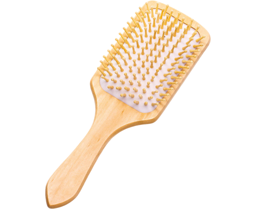 3 Wooden Hair Brush Big With Natural Bristles For All Hair Types - Image 1