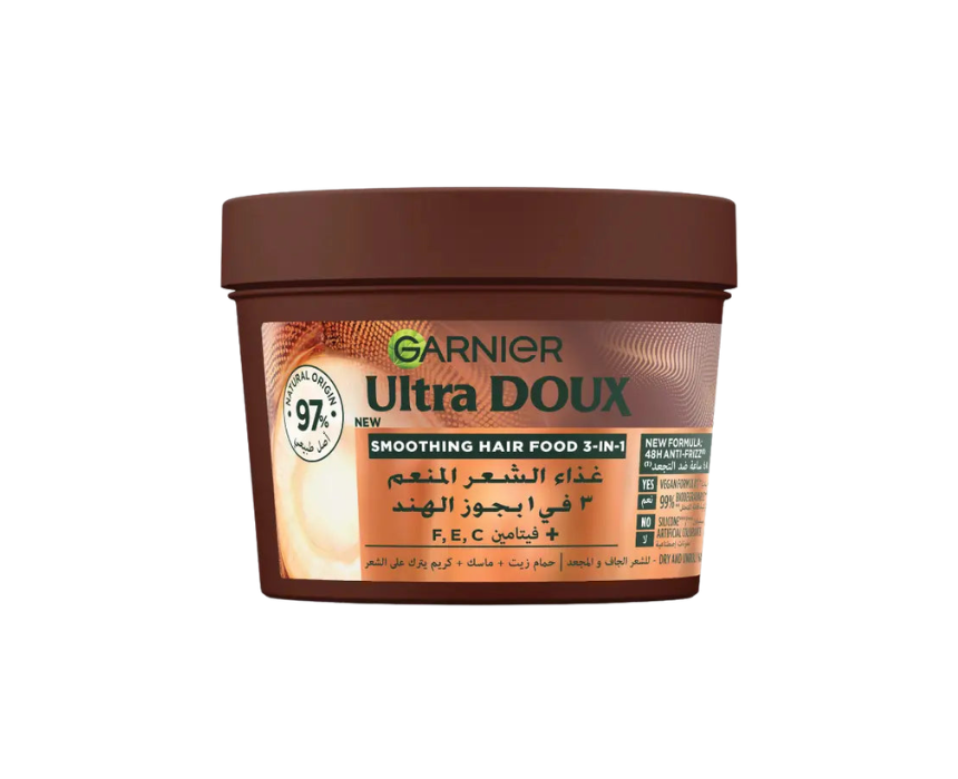 3 Garnier Ultra Doux Hair Food Smoothing Coconut And Macadamia - Image 1
