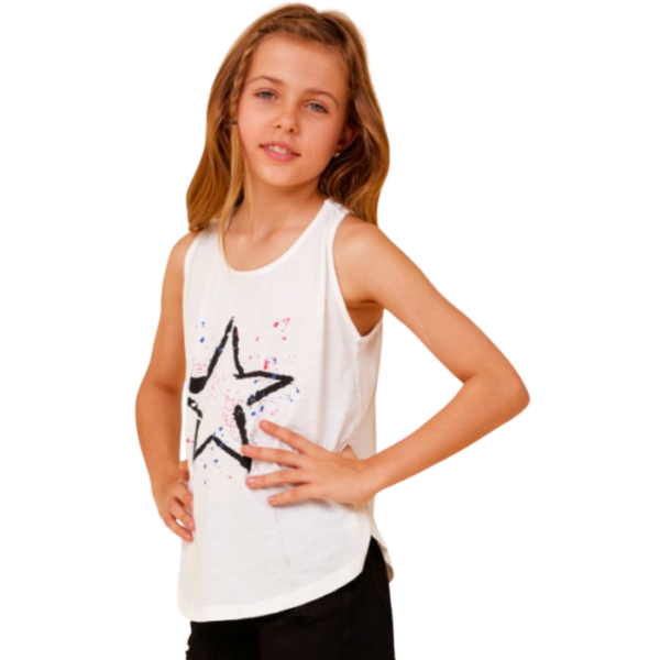 Racer Back Tank Star Paint